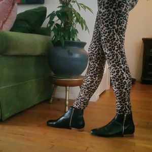 Loeffler  Randall Astrid Black Leather Boots 8.5